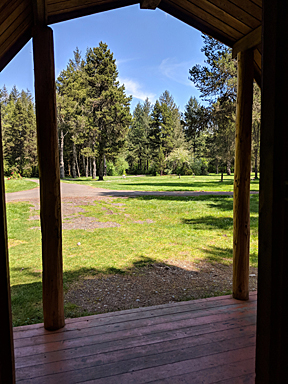 Looking Out the Cabin Front Door